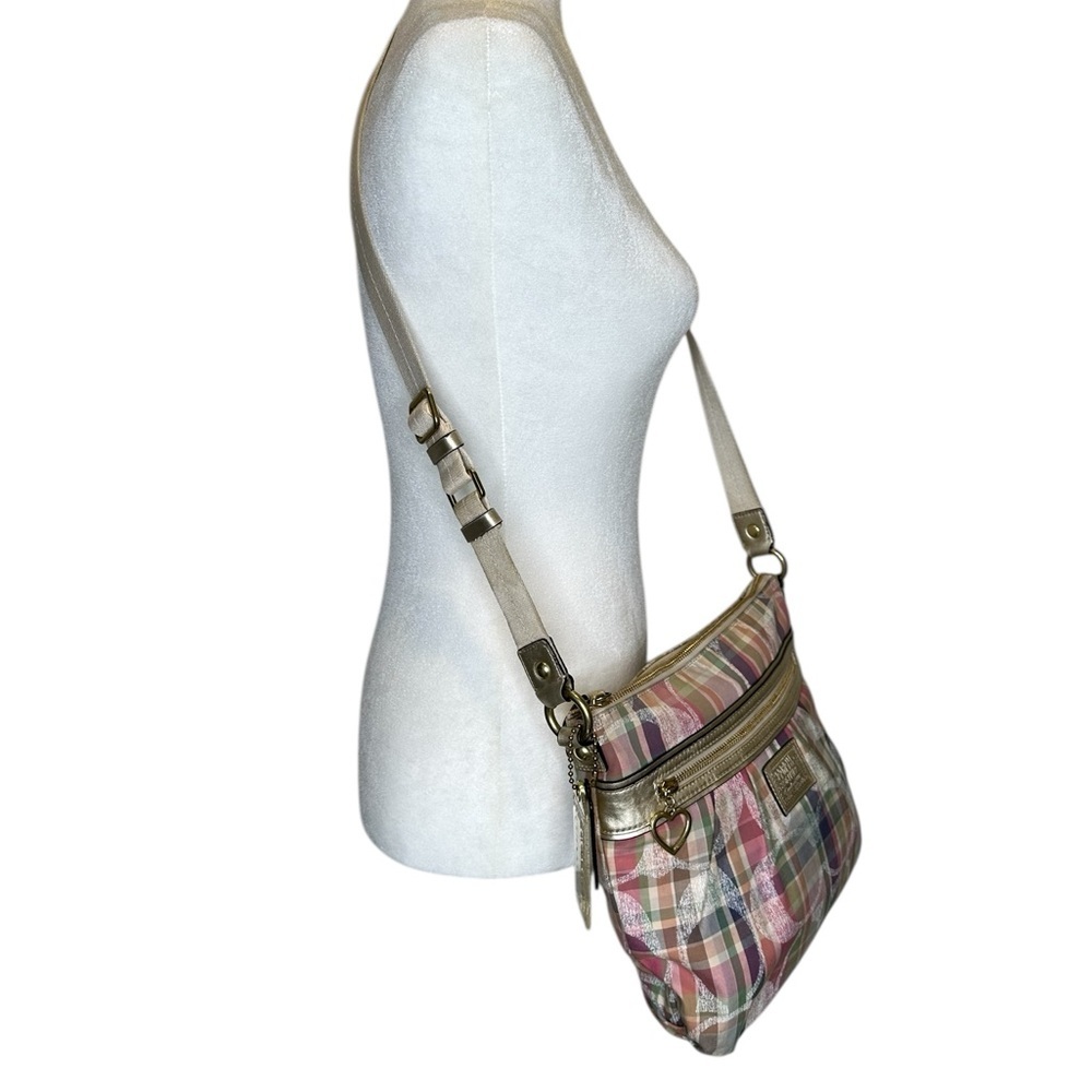 Coach Poppy Daisy Madras Signature Plaid Crossbody - Picture 7 of 17